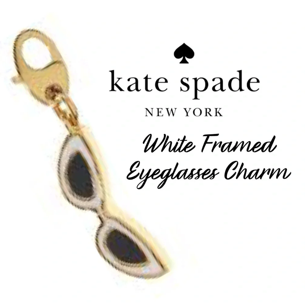 KATE SPADE White Sunglasses 12 KT Gold Plated Vintage Charm (No Bracelet) - Picture 2 of 7